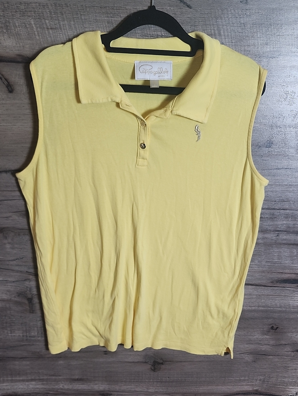 Pappagallo Cotton Sleeveless Polo In Yellow
